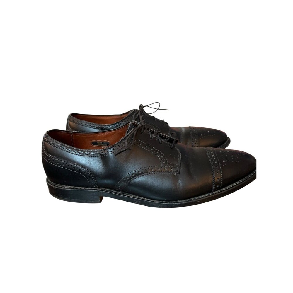 Allen Edmonds Shoes Men 11 D Black Sanford Brogue Leather Cap Toe Oxford 6517